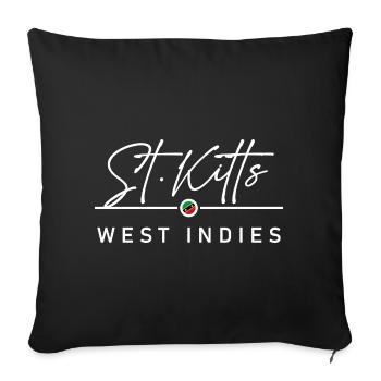 Saint-Kitts-et-Nevis - Antilles - Caraïbes - Housse de coussin décorative 45 x 45 cm - noir - Devant