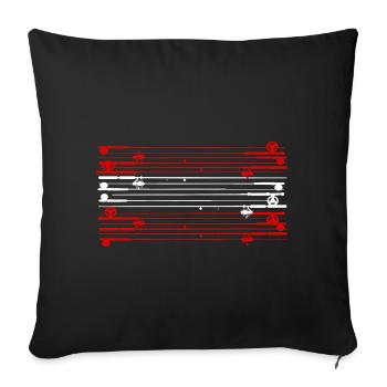 Austria flag from fishing rods angler fishing - Sofa pillowcase 17,3'' x 17,3'' (45 x 45 cm) - black - Front