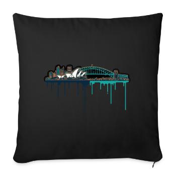 Impression néon de Sydney Skyline - Housse de coussin décorative 45 x 45 cm - noir - Devant
