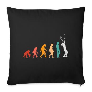 Évolution du tennis - Housse de coussin décorative 45 x 45 cm - noir - Devant