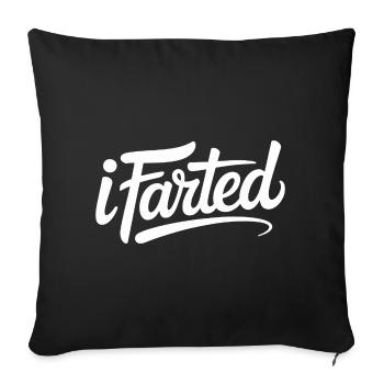 I farted - Funny Gen Alpha Logo - Sofa pillowcase 17,3'' x 17,3'' (45 x 45 cm) - black - Front