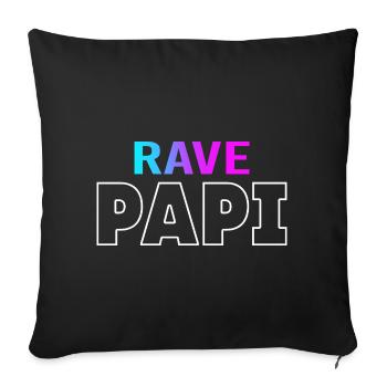 Rave Dad Techno House Electro Festival Hardstyle - Housse de coussin décorative 45 x 45 cm - noir - Devant