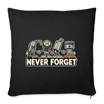 Never Forget – Combustion Engine Car Retro Design - Sofa pillowcase 17,3'' x 17,3'' (45 x 45 cm) - black - Front