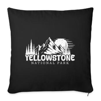 Randonneur randonneur du parc national de Yellowstone - Housse de coussin décorative 45 x 45 cm - noir - Devant