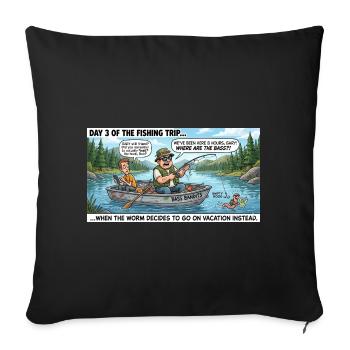 Bass Bandits Fishing Trip - Sofa pillowcase 17,3'' x 17,3'' (45 x 45 cm) - black - Front