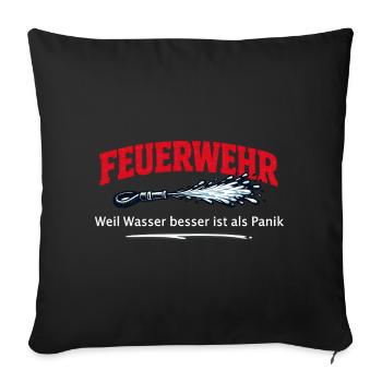 Feuerwehr Lösch Spruch - Sofakissenbezug 45 x 45 cm - Schwarz - Vorne