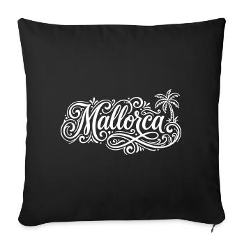 Mallorca Schrift Palmen - Sofakissenbezug 45 x 45 cm - Schwarz - Vorne
