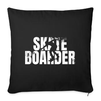 Funny Skateboarder - Sofa pillowcase 17,3'' x 17,3'' (45 x 45 cm) - black - Front
