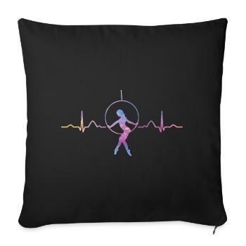Aerialist Heartbeat Aerial Ring Lyra Air Ring - Sofa pillowcase 17,3'' x 17,3'' (45 x 45 cm) - black - Front