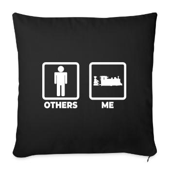 Railroad Stick Figure - Sofa pillowcase 17,3'' x 17,3'' (45 x 45 cm) - black - Front