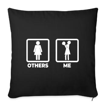 Cheerleader stick figure - Sofa pillowcase 17,3'' x 17,3'' (45 x 45 cm) - black - Front