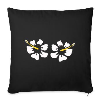 Hawaiian Flower Hibiscus Hibiscus Blossom Holiday Gift - Sofa pillowcase 17,3'' x 17,3'' (45 x 45 cm) - black - Front