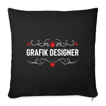 Graphic Designer Profession - Sofa pillowcase 17,3'' x 17,3'' (45 x 45 cm) - black - Front