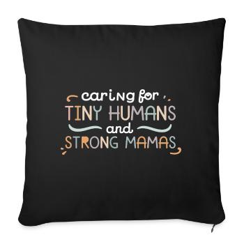 Little heroes, strong moms - Sofa pillowcase 17,3'' x 17,3'' (45 x 45 cm) - black - Front