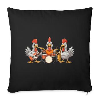 Chickens Music - Sofa pillowcase 17,3'' x 17,3'' (45 x 45 cm) - black - Front