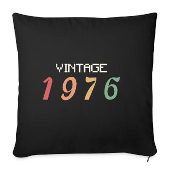 T-Shirt 50 Ans 1976 Grunge Distressed - Housse de coussin décorative 45 x 45 cm - noir - Devant