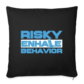Asthme Asthme Comportement à risque Enhale - Housse de coussin décorative 45 x 45 cm - noir - Devant