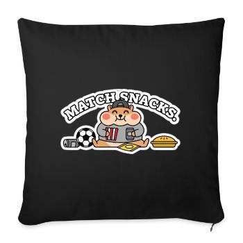 Funny Soccer Hamster match | Football Snack Fan - Sofa pillowcase 17,3'' x 17,3'' (45 x 45 cm) - black - Front