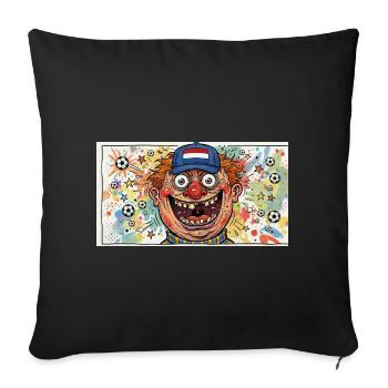Spectacle de football des clowns des fans néerlandais - Housse de coussin décorative 45 x 45 cm - noir - Devant