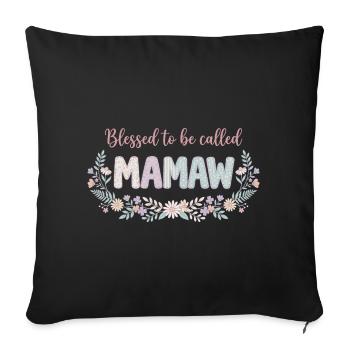 Mamaw Granny Flowers Gift Cute Grandma - Sofa pillowcase 17,3'' x 17,3'' (45 x 45 cm) - black - Front
