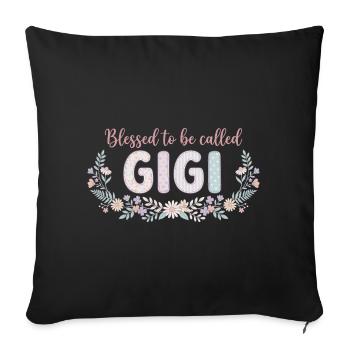 Gigi Granny Flowers Gift Cute Grandma - Sofa pillowcase 17,3'' x 17,3'' (45 x 45 cm) - black - Front