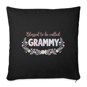 Grammy Granny Flowers Gift Cute Grandma - Sofa pillowcase 17,3'' x 17,3'' (45 x 45 cm) - black - Front