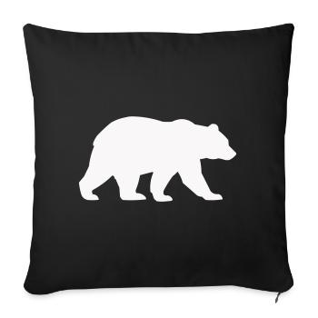 Silhouette d’ours - Housse de coussin décorative 45 x 45 cm - noir - Devant