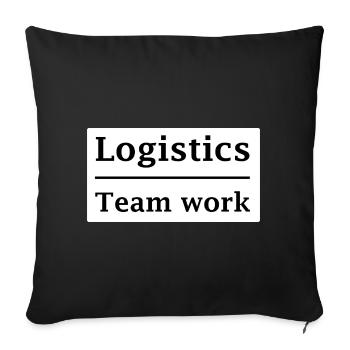 Emblème du travail d’équipe logistique - Housse de coussin décorative 45 x 45 cm - noir - Devant