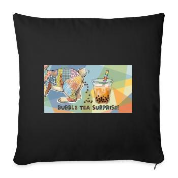 Bubble Tea Boba Drôle de Lapin mignon - Housse de coussin décorative 45 x 45 cm - noir - Devant