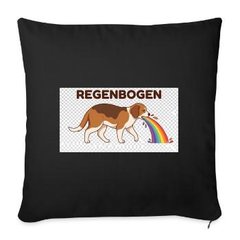 Beagle mit Regenbogenstrahl - Sofakissenbezug 45 x 45 cm - Schwarz - Vorne