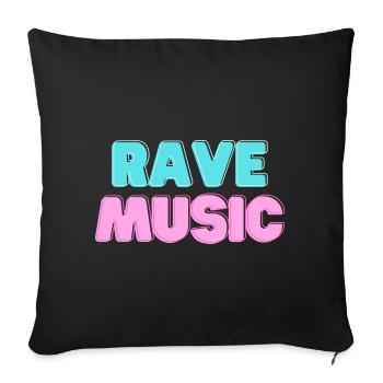 Rave Music Neon 3D - Sofa pillowcase 17,3'' x 17,3'' (45 x 45 cm) - black - Front