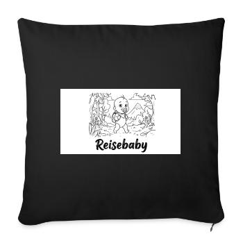 Reisebaby Abenteuerwald - Sofakissenbezug 45 x 45 cm - Schwarz - Vorne