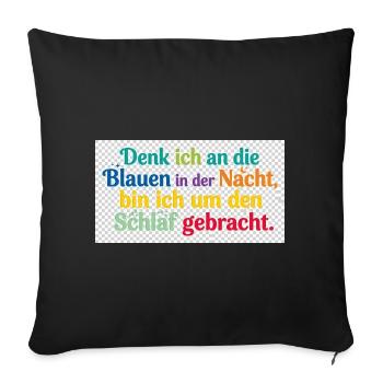 Bunte Nachtgedanken Schlafzitat - Sofakissenbezug 45 x 45 cm - Schwarz - Vorne