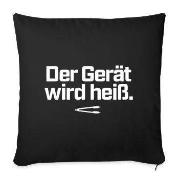 Der Gerät wird heiß BBQ Grillzange Grillmeister - Sofakissenbezug 45 x 45 cm - Schwarz - Vorne