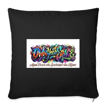 Eigener Raum Graffiti Kunst - Sofakissenbezug 45 x 45 cm - Schwarz - Vorne