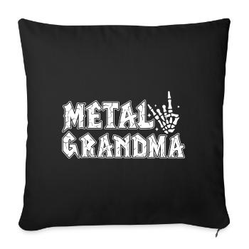 Metall-Oma Geschenk Oma Heavy Metal - Sofakissenbezug 45 x 45 cm - Schwarz - Vorne