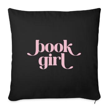 Buchgirl - Book Girl Retro - Sofakissenbezug 45 x 45 cm - Schwarz - Vorne