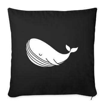 Wal Silhouette minimalistisches Meeresmotiv - Sofakissenbezug 45 x 45 cm - Schwarz - Vorne