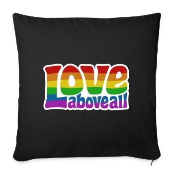 Love Above All | Rainbow Pride Design - Sofa pillowcase 17,3'' x 17,3'' (45 x 45 cm) - black - Front
