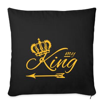 MY KING ♚ Pfeil links Luxus Style (alle Farben) - Sofakissenbezug 45 x 45 cm - Schwarz - Vorne
