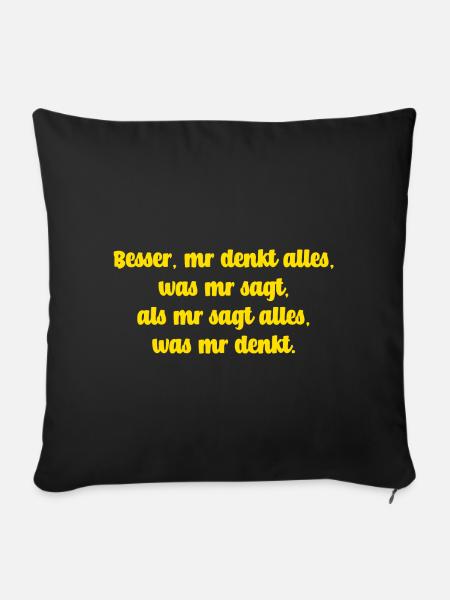 Schwäbische Weisheit - Sofakissenbezug 45 x 45 cm - Schwarz