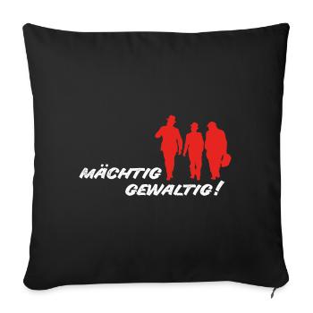 Kult - Mächtig gewaltig! - DDR TV - Sofakissenbezug 45 x 45 cm - Schwarz - Vorne