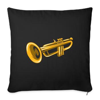 Trumpet - Wind Instrument Jazz Orchestra - Sofa pillowcase 17,3'' x 17,3'' (45 x 45 cm) - black - Front