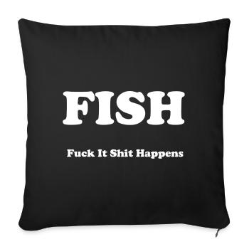 FISH - Housse de coussin décorative 45 x 45 cm - noir - Devant