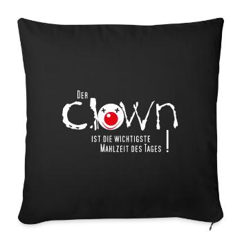 The clown is the most important meal of the day - Sofa pillowcase 17,3'' x 17,3'' (45 x 45 cm) - black - Front
