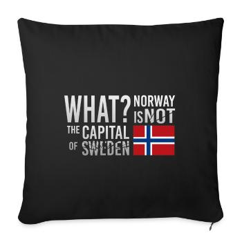 La Norvège n'est pas la capitale de la Suède - Housse de coussin décorative 45 x 45 cm - noir - Devant