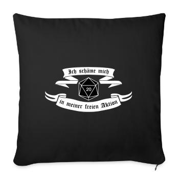 Schande...20! Lustiges DSA-Motiv - Sofakissenbezug 45 x 45 cm - Schwarz - Vorne