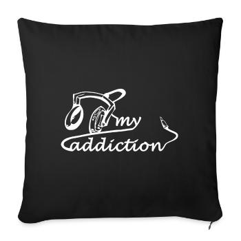 Music My Addiction bright - Sofa pillowcase 17,3'' x 17,3'' (45 x 45 cm) - black - Front