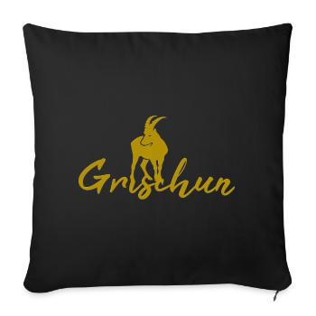 Grisons Suisse Capricorne Alpes - Housse de coussin décorative 45 x 45 cm - noir - Devant