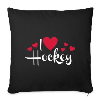 hockey - Housse de coussin décorative 45 x 45 cm - noir - Devant